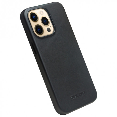 QIALINO NAPPA COWHIDE MAGSafe Cas de protection magnétique pour iPhone 13 Pro Max (Noir) SQ504A438-05