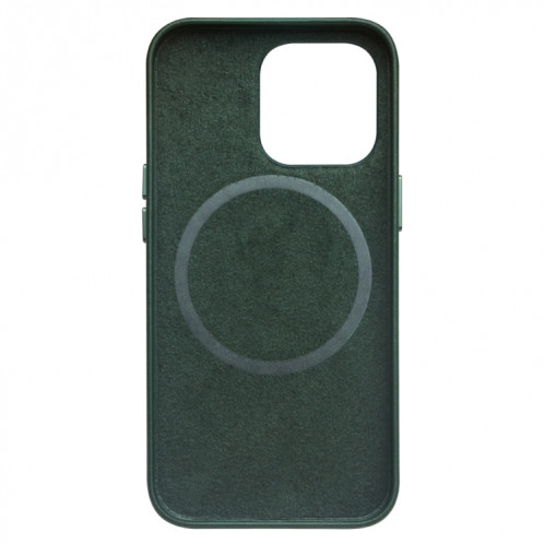QIALINO NAPPA COWHIDE MAGSAFE Cas de protection magnétique pour iPhone 13 Pro Max (vert foncé) SQ504C1196-05