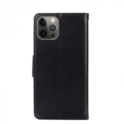 Texture cristalline Horizontal Flip Cuir Coating avec porte-cartes et portefeuille pour iPhone 13 Pro (Noir) SH503A1327-07