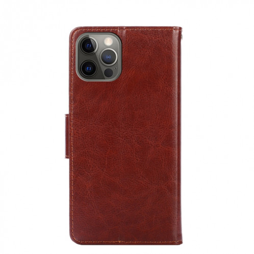 Texture cristalline Horizontal Flip Cuir Coating avec porte-cartes et portefeuille pour iPhone 13 Pro (Brown) SH503B917-07