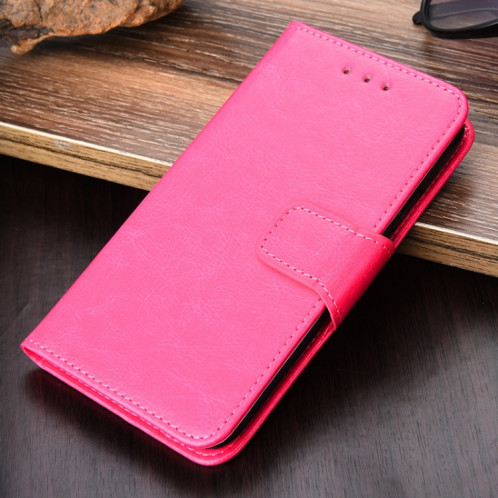 Texture cristalline Horizontal Flip Cuir Toot avec porte-carte et portefeuille pour iPhone 13 Pro (Rose Rouge) SH503D139-07