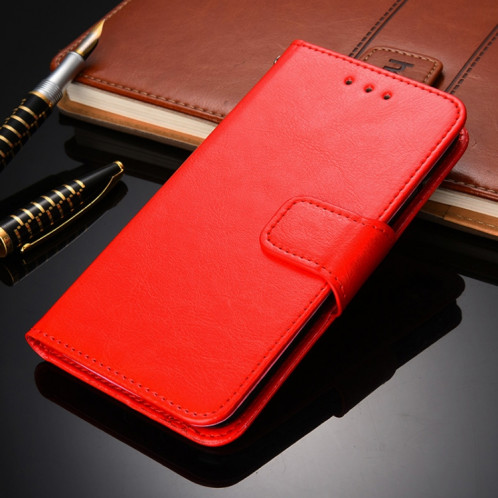 Texture cristalline Horizontale Flip Cuir Coating avec porte-cartes et portefeuille pour iPhone 13 Pro (rouge) SH503G642-07