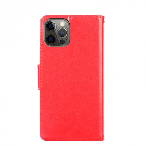 Texture cristalline Horizontale Flip Cuir Coating avec porte-cartes et portefeuille pour iPhone 13 Pro (rouge) SH503G642-07