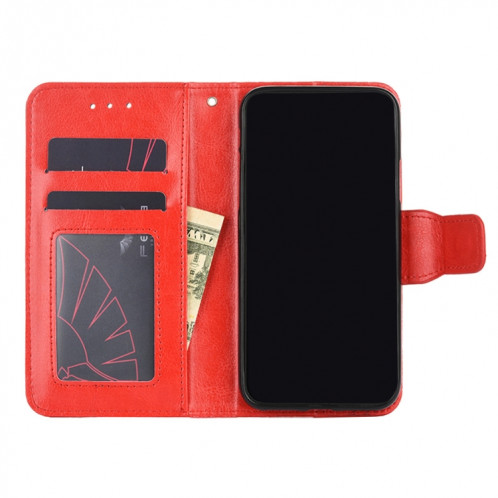 Texture cristalline Horizontale Flip Cuir Coating avec porte-cartes et portefeuille pour iPhone 13 Pro (rouge) SH503G642-07