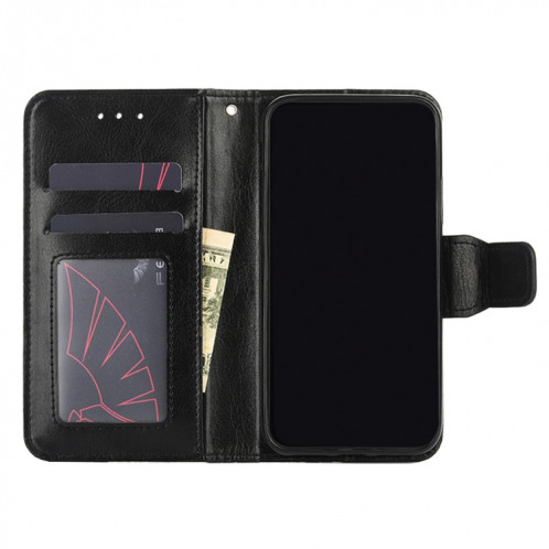 Texture cristalline Horizontale Flip Cuir Toot avec porte-carte et portefeuille pour iPhone 13 Pro Max (Noir) SH504A672-07