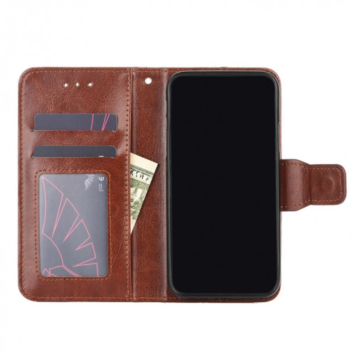 Texture cristalline Horizontal Flip Cuir Case avec porte-carte et portefeuille pour iPhone 13 Pro Max (Brown) SH504B200-07