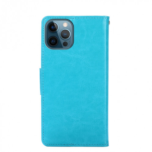 Texture cristalline Horizontal Flip Cuir Coffret avec porte-carte et portefeuille pour iPhone 13 Pro Max (Bleu clair) SH504E992-07