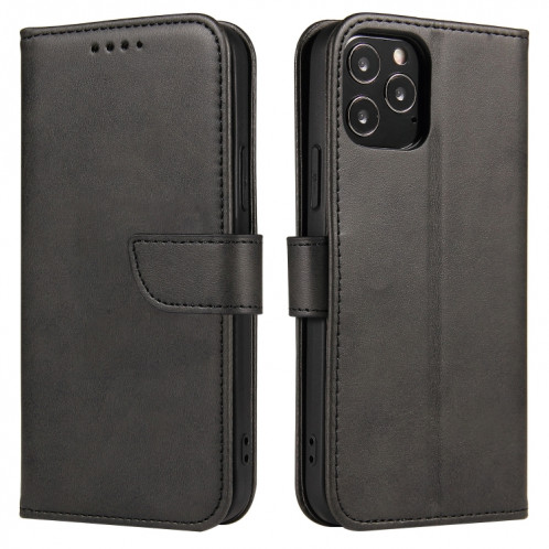 Calf Texture Boucle Horizontal Flip Cuir Toot avec porte-cartes et portefeuille pour iPhone 13 Pro (Noir) SH903B210-08