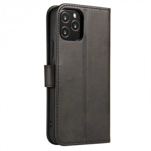 Calf Texture Boucle Horizontal Flip Cuir Toot avec porte-cartes et portefeuille pour iPhone 13 Pro (Noir) SH903B210-08