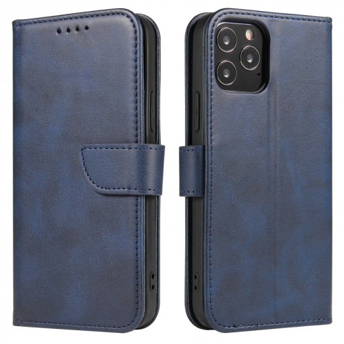 Cas de texture de veau Boucle Horizontal Flip Cuir Coffret avec support et portefeuille et portefeuille pour iPhone 13 Pro (Bleu) SH903C8-08