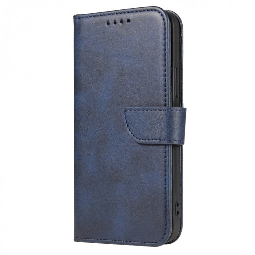 Cas de texture de veau Boucle Horizontal Flip Cuir Coffret avec support et portefeuille et portefeuille pour iPhone 13 Pro (Bleu) SH903C8-08