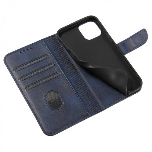 Cas de texture de veau Boucle Horizontal Flip Cuir Coffret avec support et portefeuille et portefeuille pour iPhone 13 Pro (Bleu) SH903C8-08