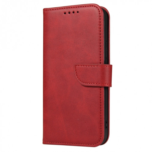 Calf Texture Boucle Horizontal Flip Cuir Coffret avec porte-cartes et portefeuille et portefeuille pour iPhone 13 Pro (rouge) SH903E1793-08