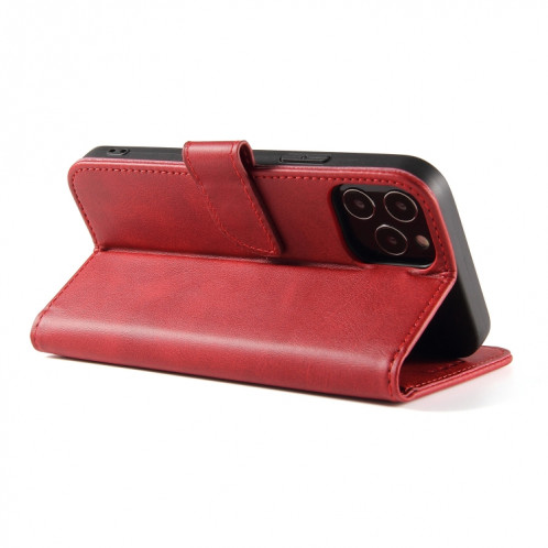 Calf Texture Boucle Horizontal Flip Cuir Coffret avec porte-cartes et portefeuille et portefeuille pour iPhone 13 Pro (rouge) SH903E1793-08