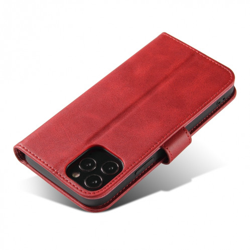 Calf Texture Boucle Horizontal Flip Cuir Coffret avec porte-cartes et portefeuille et portefeuille pour iPhone 13 Pro (rouge) SH903E1793-08
