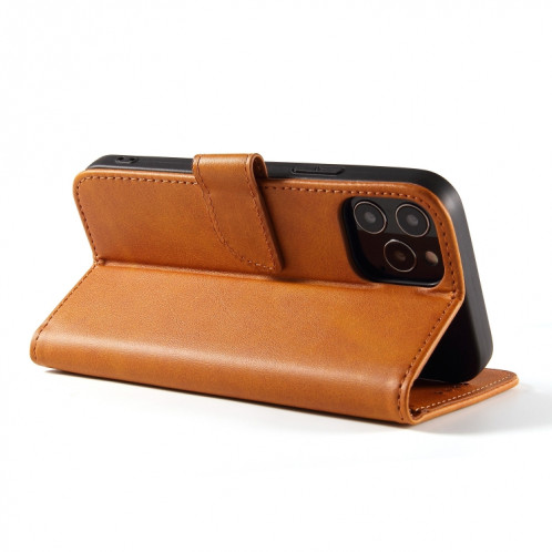 Calf Texture Boucle Horizontal Flip Cuir Toot avec porte-cartes et portefeuille pour iPhone 13 Pro Max (Khaki) SH904A1063-08