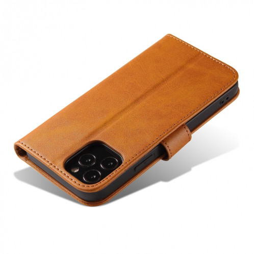 Calf Texture Boucle Horizontal Flip Cuir Toot avec porte-cartes et portefeuille pour iPhone 13 Pro Max (Khaki) SH904A1063-08
