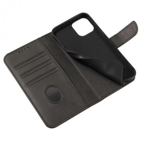 Cas de texture de veau Boucle Horizontal Horizontal Toam Coating avec porte-cartes et portefeuille pour iPhone 13 Pro Max (Noir) SH904B1452-08