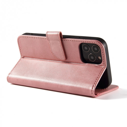 Calf Texture Boucle Horizontal Flip Cuir Coffret avec porte-cartes et portefeuille pour iPhone 13 Pro Max (Rose Gold) SH904D403-08
