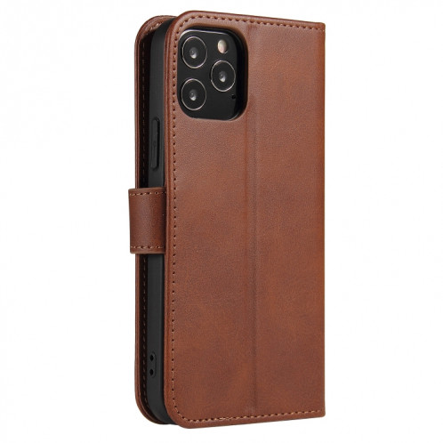 Calf Texture Boucle Horizontal Flip Cuir Coffret avec porte-cartes et portefeuille pour iPhone 13 Pro Max (Brown) SH904F626-08