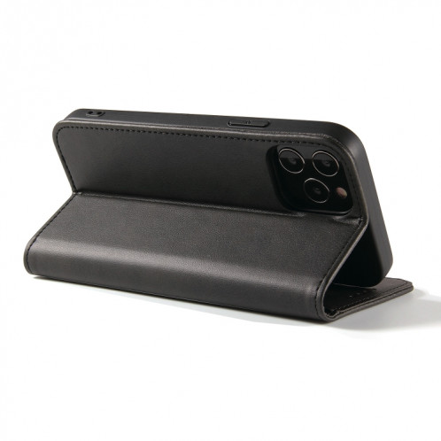 Cas de texture mollet Horizontal Horizontal Horizons avec porte-cartes et portefeuille pour iPhone 13 Pro (Noir) SH203A1237-08