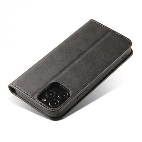 Cas de texture mollet Horizontal Horizontal Horizons avec porte-cartes et portefeuille pour iPhone 13 Pro (Noir) SH203A1237-08