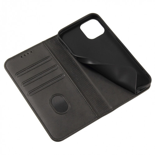 Cas de texture mollet Horizontal Horizontal Horizons avec porte-cartes et portefeuille pour iPhone 13 Pro (Noir) SH203A1237-08