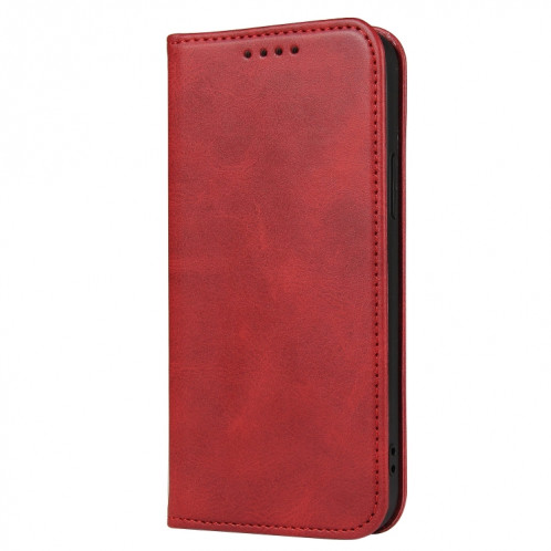 Texture de mollet Horizontal Horizontal Horizontal Boîtier avec porte-cartes et portefeuille pour iPhone 13 Pro (rouge) SH203B1512-08