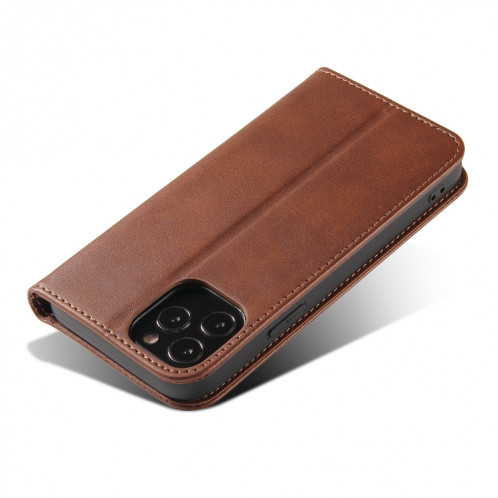 Texture de mollet Horizontal Horizontal Horizontal Boîtier avec porte-cartes et portefeuille pour iPhone 13 Pro (Brown) SH203C1254-08