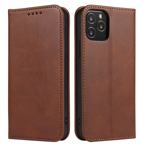 Texture mollet Horizontal Horizontal Horizontal Boîtier avec porte-cartes et portefeuille pour iPhone 13 Pro Max (Brown) SH204C562-08