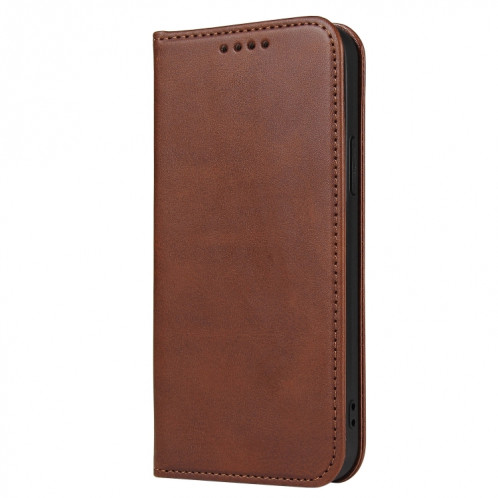 Texture mollet Horizontal Horizontal Horizontal Boîtier avec porte-cartes et portefeuille pour iPhone 13 Pro Max (Brown) SH204C562-08