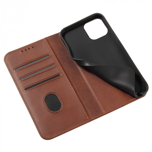 Texture mollet Horizontal Horizontal Horizontal Boîtier avec porte-cartes et portefeuille pour iPhone 13 Pro Max (Brown) SH204C562-08