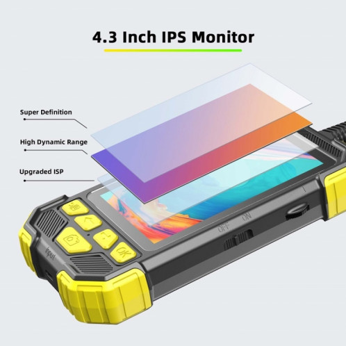 Endoscope de câble à câble à la main à la main Y19 5,5 mm avec écran LCD couleur IPS de 4,3 pouces, longueur de câble: 3,5 m (jaune) SH902A1571-014
