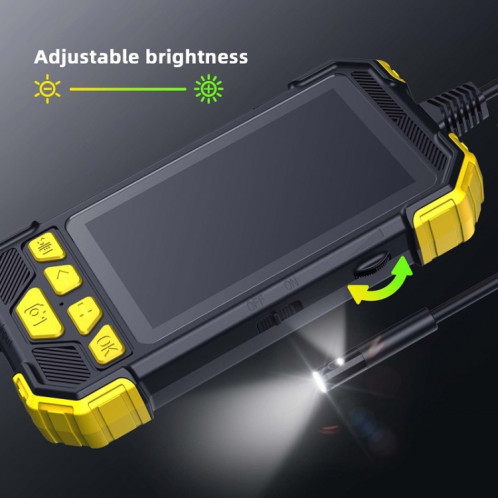 Y19 5,5 mm Endoscope de fil à main à la main à la main avec écran LCD couleur IPS de 4,3 pouces, longueur de câble: 5m (jaune) SH903A657-014