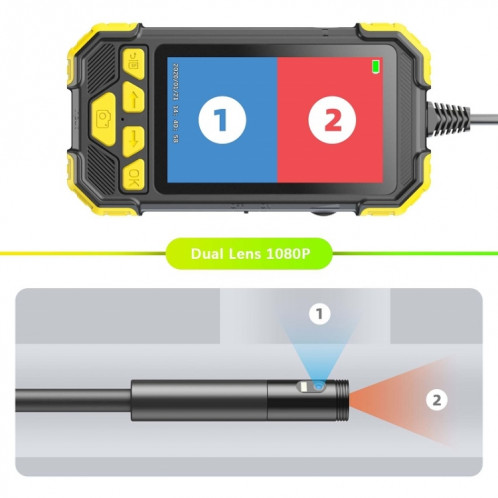 Endoscope de câble à câble à main à la main Y19 5,5 mm avec écran LCD couleur IPS de 4,3 pouces, longueur de câble: 10m (jaune) SH904A1529-014