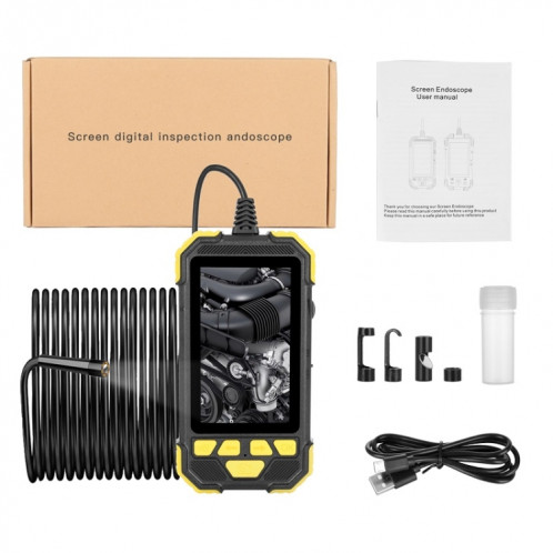 Endoscope de câble à câble à usage unique Y19 8 mm avec écran LCD couleur IPS de 4,3 pouces, longueur de câble: 2m (jaune) SH101A1353-014
