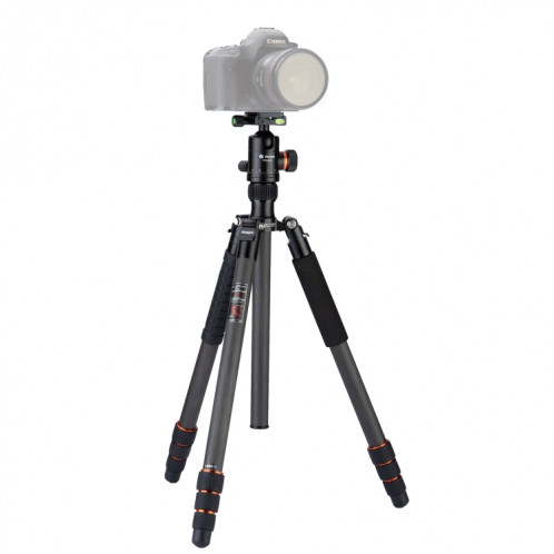 Trépied de caméra en fibre de carbone pliable de Fotopro X-Go Max E avec une tête de boule à double action SF08051195-05