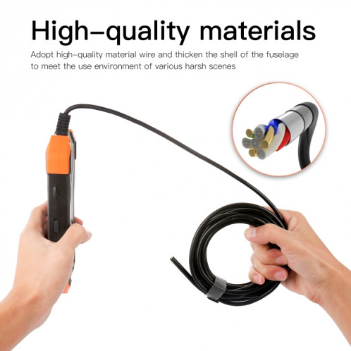 Y20 4,3 pouces IPS Color Color Screen 7.9mm Double Caméras Dual Câble dur Étanche Endoscope numérique, Longueur: 10m (Orange noire) SH704A1124-08