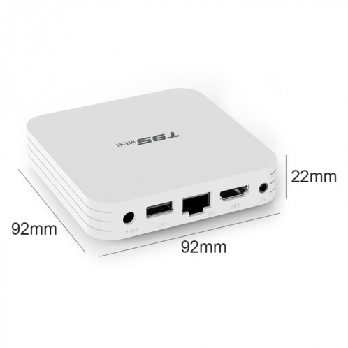 T95Mini 4K HD Network TV Boîte supérieure, Android 10.0, Allwinner H313 Quad Core 64 bits Cortex-A53, 1 Go + 8 Go, Support 2.4G WiFi, HDMI, AV, LAN, USB 2.0, Fiche UE SH28011264-012