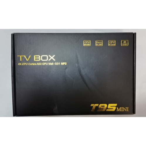 T95Mini 4K HD Network TV Boîte supérieure, Android 10.0, Allwinner H313 Quad Core 64 bits Cortex-A53, 1 Go + 8 Go, Support 2.4g WiFi, HDMI, AV, LAN, USB 2.0, UK Plug SH28031662-012