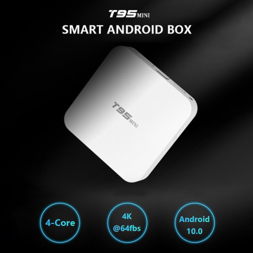 T95Mini 4K HD Network TV Boîte supérieure, Android 10.0, Allwinner H313 Quad Core 64 bits Cortex-A53, 1 Go + 8 Go, Support 2.4g WiFi, HDMI, AV, LAN, USB 2.0, UK Plug SH28031662-012