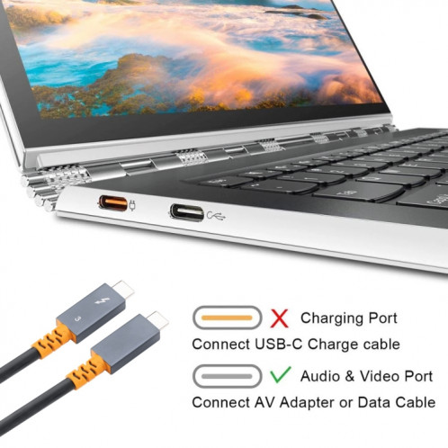9046 100W USB-C / Type-C Homme à USB-C / Type-C Câble de données à deux couleurs à deux couleurs 4K Câble audio 4K pour Thunderbolt 3, Longueur du câble: 0.6m SH18021365-07