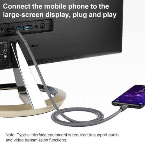 100W USB-C / TYPE-C Mâle sur USB-C / Type-C Câble de données complète de la fonction de fonction avec effet électronique, longueur de câble: 1,5 m SH26031279-07