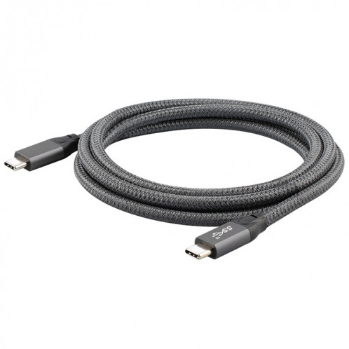 100W USB-C / TYPE-C Homme à USB-C / Type-C Câble de données Full-Fonction masculin avec marque électronique, longueur de câble: 2M SH26041385-07
