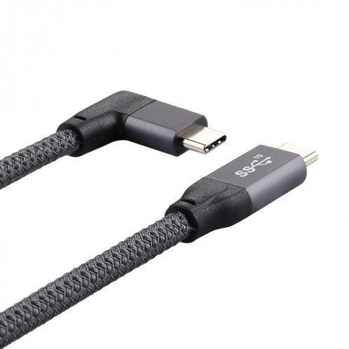 Coude USB-C / C / C Couche C / C sur USB-C / Type-C Câble de données Full-Fonction masculin avec marque électronique, longueur de câble: 0.5m SH2801719-07