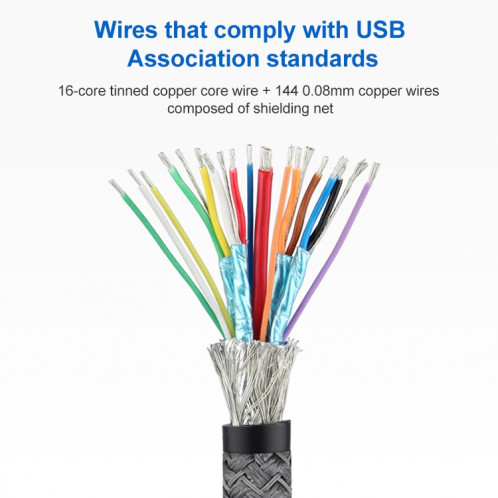 Coude USB-C / C / C Couche C / C sur USB-C / Type-C Câble de données Full-Fonction masculin avec marque électronique, longueur de câble: 0.5m SH2801719-07