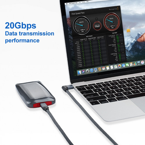 Coude USB-C / C / C Couche C / C sur USB-C / Type-C Câble de données Full-Fonction masculin avec marque électronique, longueur de câble: 0.5m SH2801719-07