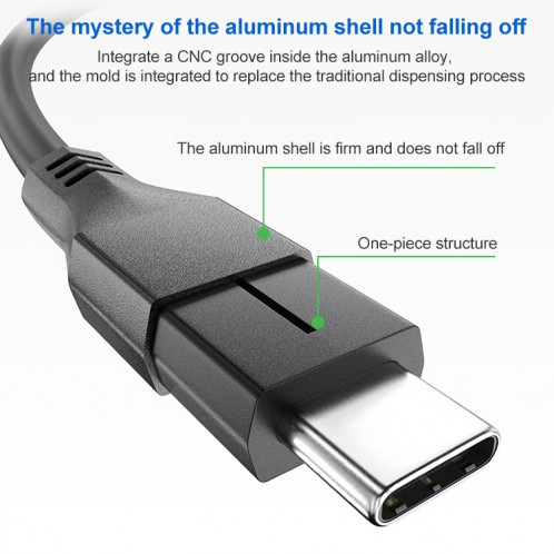100W USB-C / TYPE-C 4.0 Câble de données de la fonction USB-C / C / C 4.0 pour Thunderbolt 3, Longueur du câble: 0.8m SH6902212-07