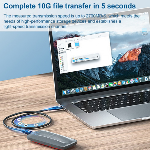 100W USB-C / TYPE-C 4.0 Câble de données de la fonction USB-C / C / C 4.0 pour Thunderbolt 3, Longueur du câble: 0.8m SH6902212-07