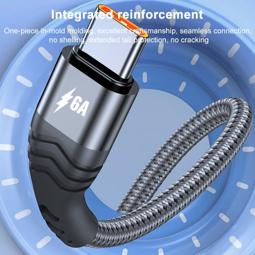 ADC-005 6A USB vers USB-C / TYPE-C TEAVER Câble de données de charge rapide, longueur: 1m (noir) SH601A1187-07